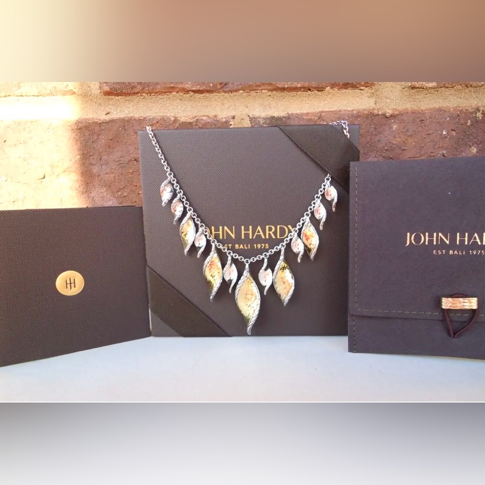 Firm price John Hardy Classic Chain Wave Necklace Sterling 18K 16-18" New